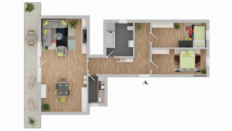 Grundriss Dachgeschosswohnung Nusse