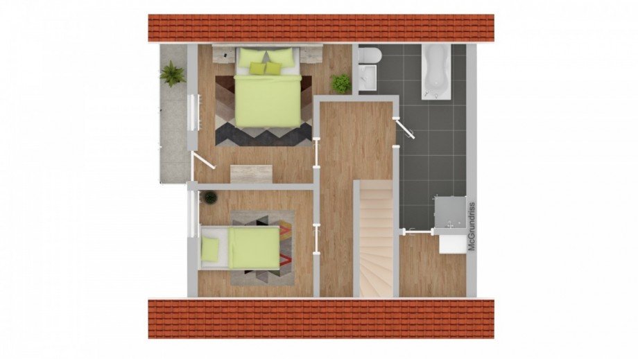 Grundriss Obergeschoss Doppelhaush�lfte Breitenfelde