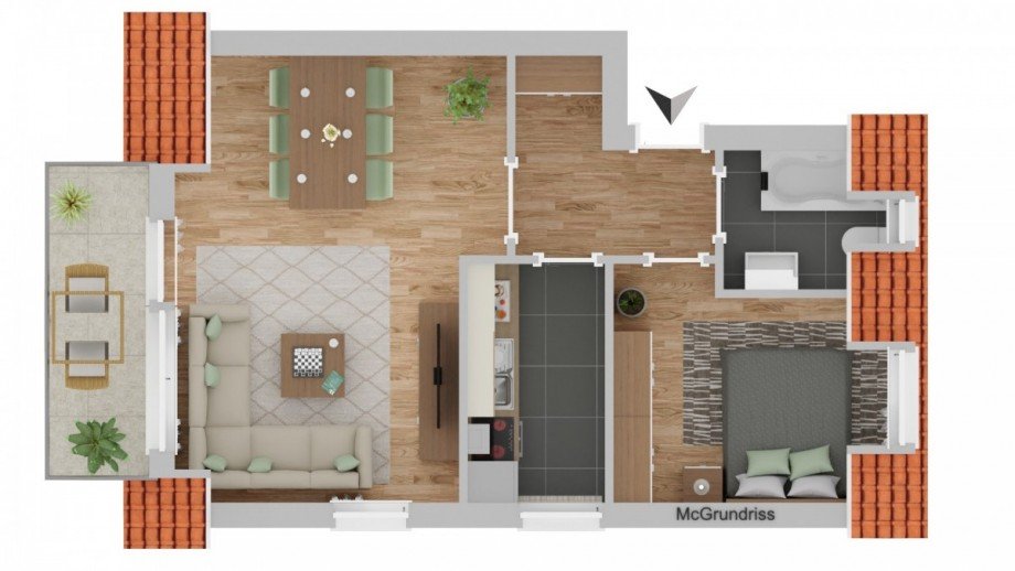 Grundriss Dachgeschosswohnung M�lln