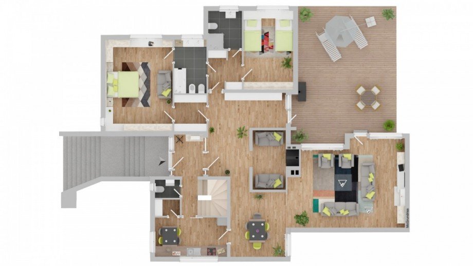 Grundriss Erdgeschoss Einfamilienhaus Rosengarten