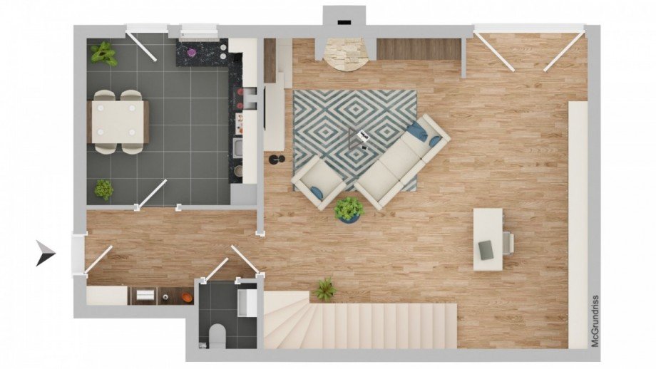 Grundriss_EG Maisonettewohnung M�lln