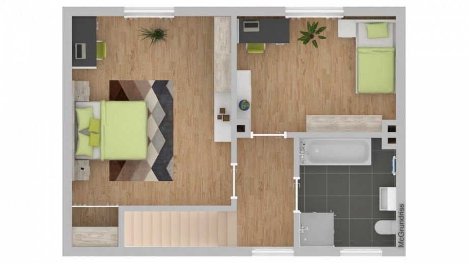 Grundriss Obergeschoss Reihenmittelhaus M�lln