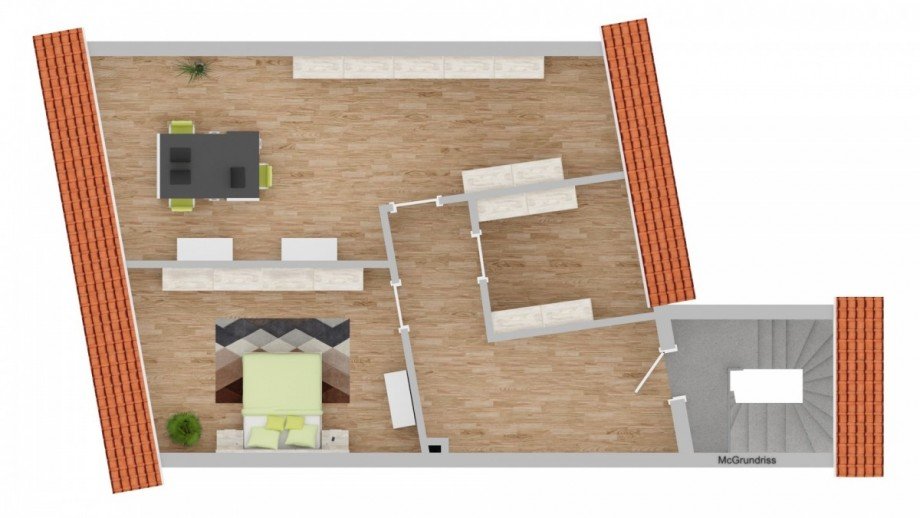 2. Obergeschoss, Haus 1 Haus M�lln