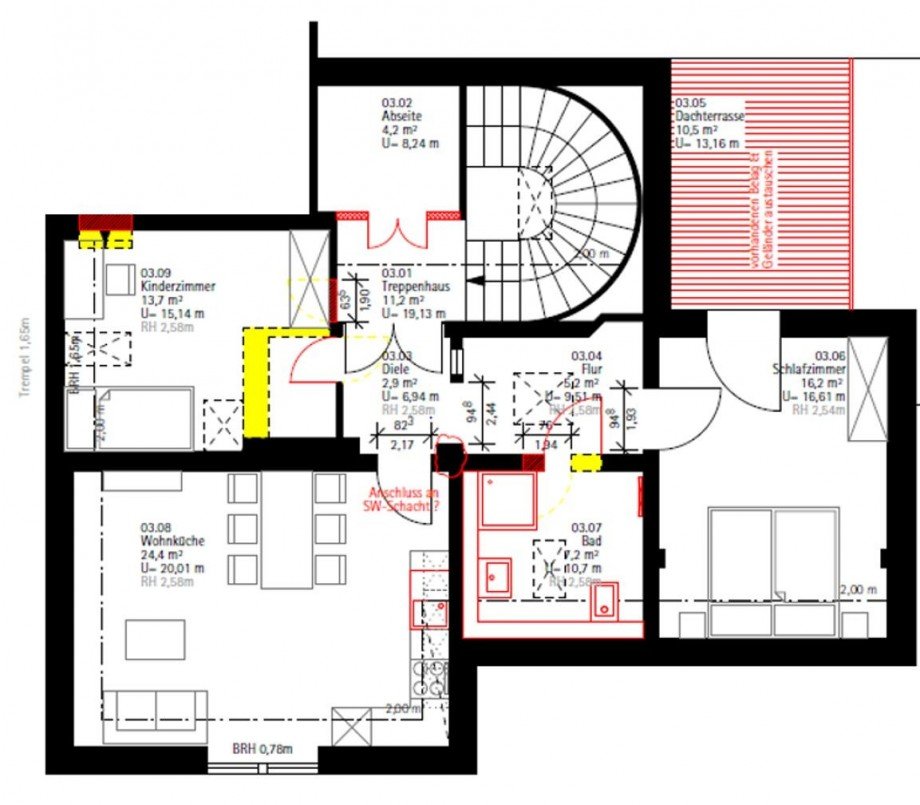 Grundriss Dachgeschosswohnung L�beck