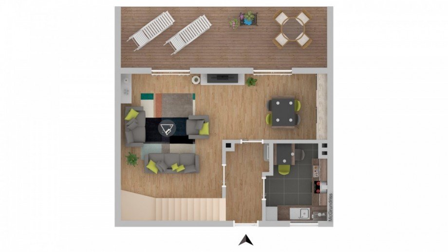 Grundriss Erdgeschoss Reihenmittelhaus M�lln