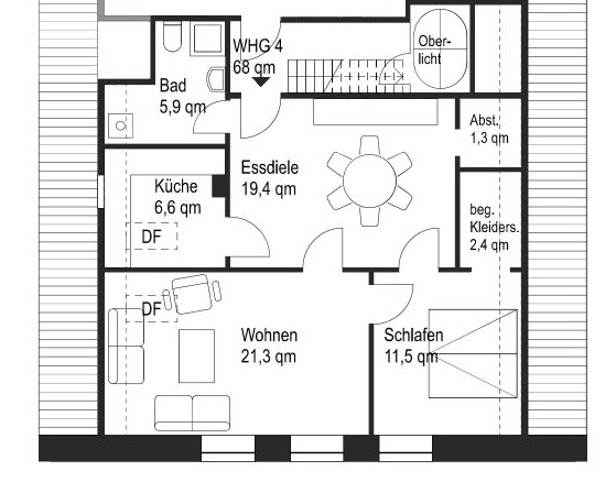 Grundriss Wohnung 4 Haus L�beck / Innenstadt